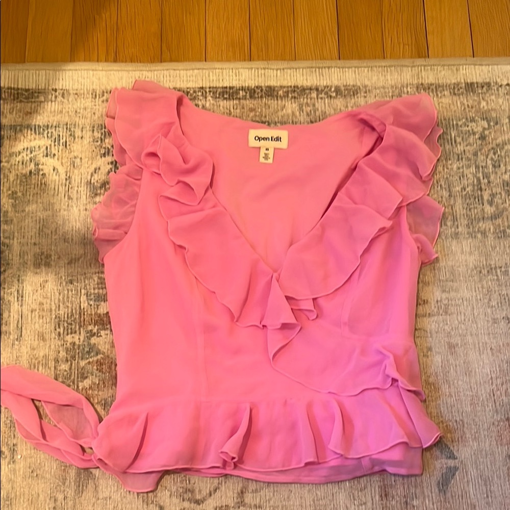 Women's Pink Ruffle Top